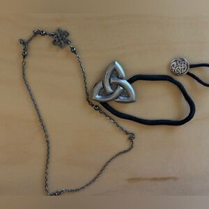 Silver Celtic Knot Pendant Necklace & Hair Ties